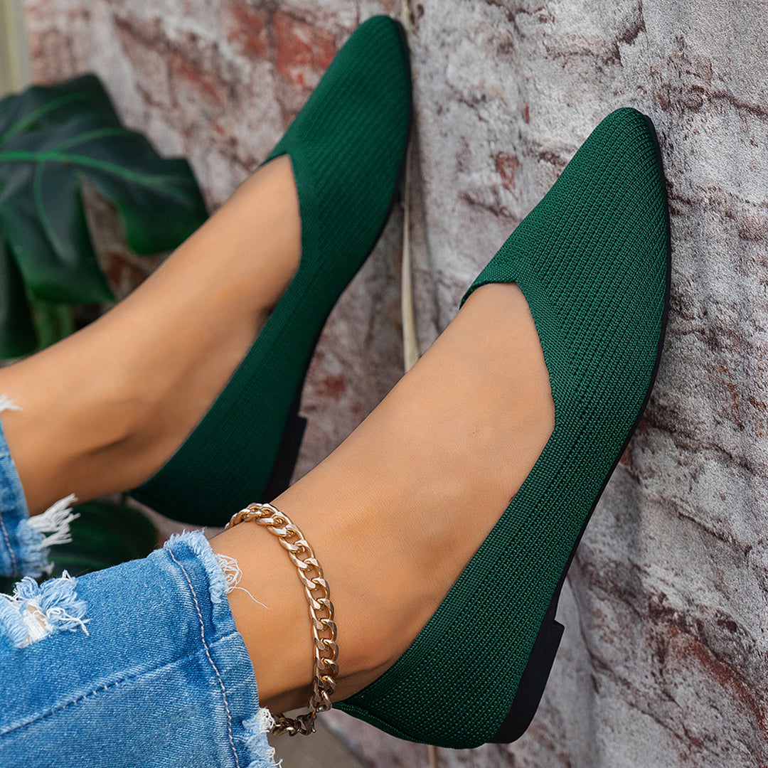 Damen Elegante Slip-On Ballerinas mit modischer Punktstruktur R&B