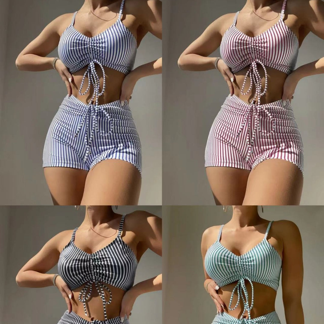 Damen Bikini-Set mit raffiniertem Schnitt und verstellbarem Bund R&B