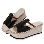 Damen Wedge-Pantoletten mit verstellbarem Riemendesign und natürlicher Jute-Optik R&B