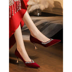 Damen elegante spitze Pumps mit Kristallverzierung R&B