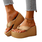 Damen Wedge-Pantoletten mit elegantem Knotted-Riemendesign und komfortabler Sohle R&B