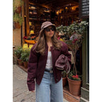 Damen stylische Bomberjacke aus hochwertigem Material R&B