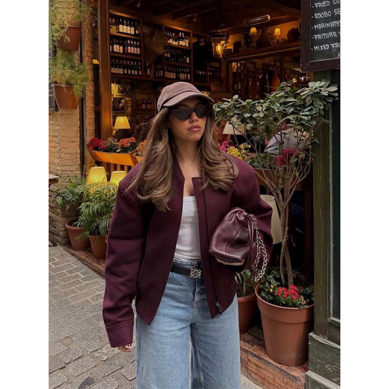 Damen stylische Bomberjacke aus hochwertigem Material R&B