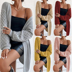 Damen Strickjacke mit kunstvollem Zopfdesign und lockerem Schnitt R&B