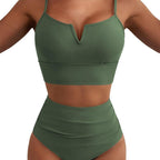 Damen Hochtailliertes Bikini-Set mit modernem V-Ausschnitt und angenehmer Passform R&B