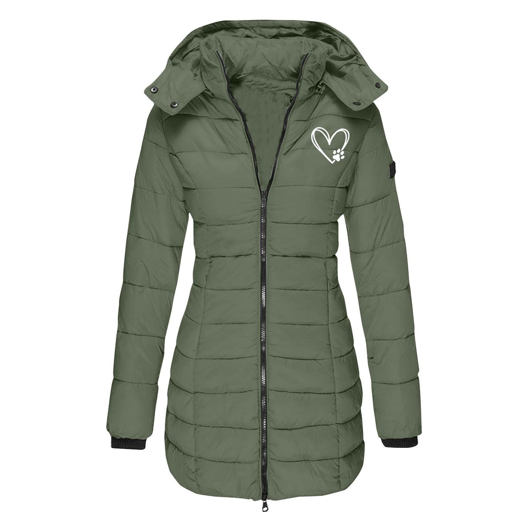 Damen gesteppte Winterjacke mit abnehmbarer Kapuze R&B