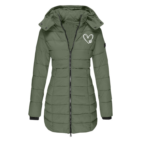Damen gesteppte Winterjacke mit abnehmbarer Kapuze R&B