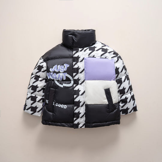 Damen Übergroße Steppjacke mit trendigem Patchwork-Design R&B
