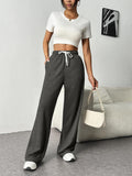 Damen Bequeme Freizeithose mit elastischem Bund und weitem Schnitt R&B