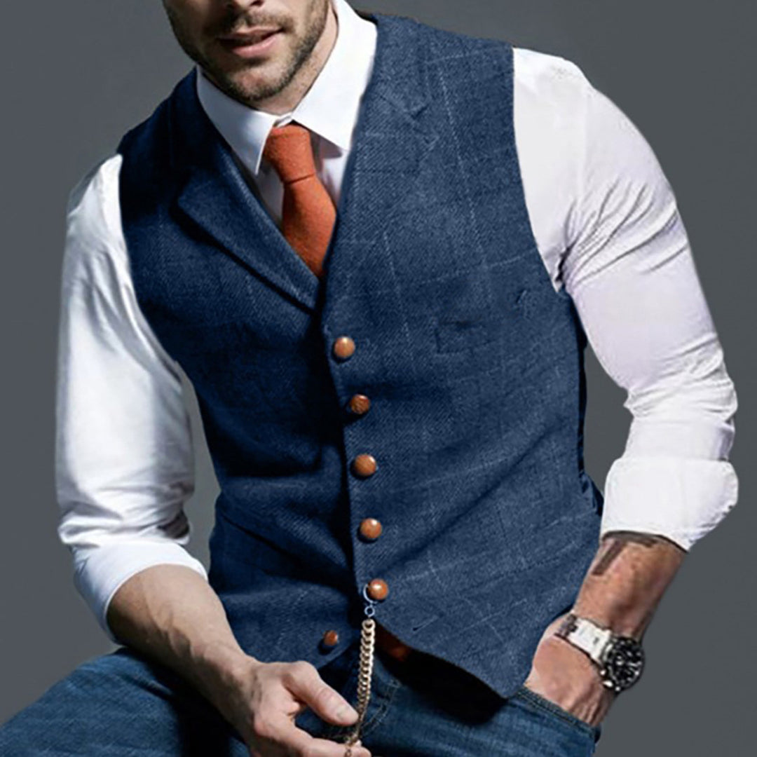 Herren elegante Trachtenweste aus hochwertigem Stoff R&B