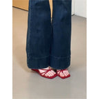 Damen elegante Wedgesandalen mit gekreuzten Riemen R&B