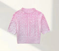 Damen Kurzer Strickpullover mit raffiniertem Zopfmuster und lässigem Schnitt R&B