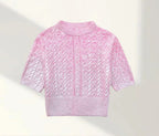 Damen Kurzer Strickpullover mit raffiniertem Zopfmuster und lässigem Schnitt R&B