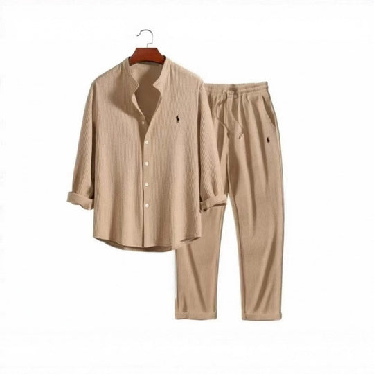 Damen Schlafanzugset mit elegantem Hemd und bequemen Hosen R&B