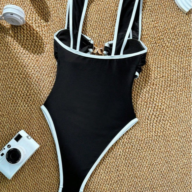 Damen Eleganter Einteiler Badeanzug mit kunstvollen Cut-Out-Details R&B