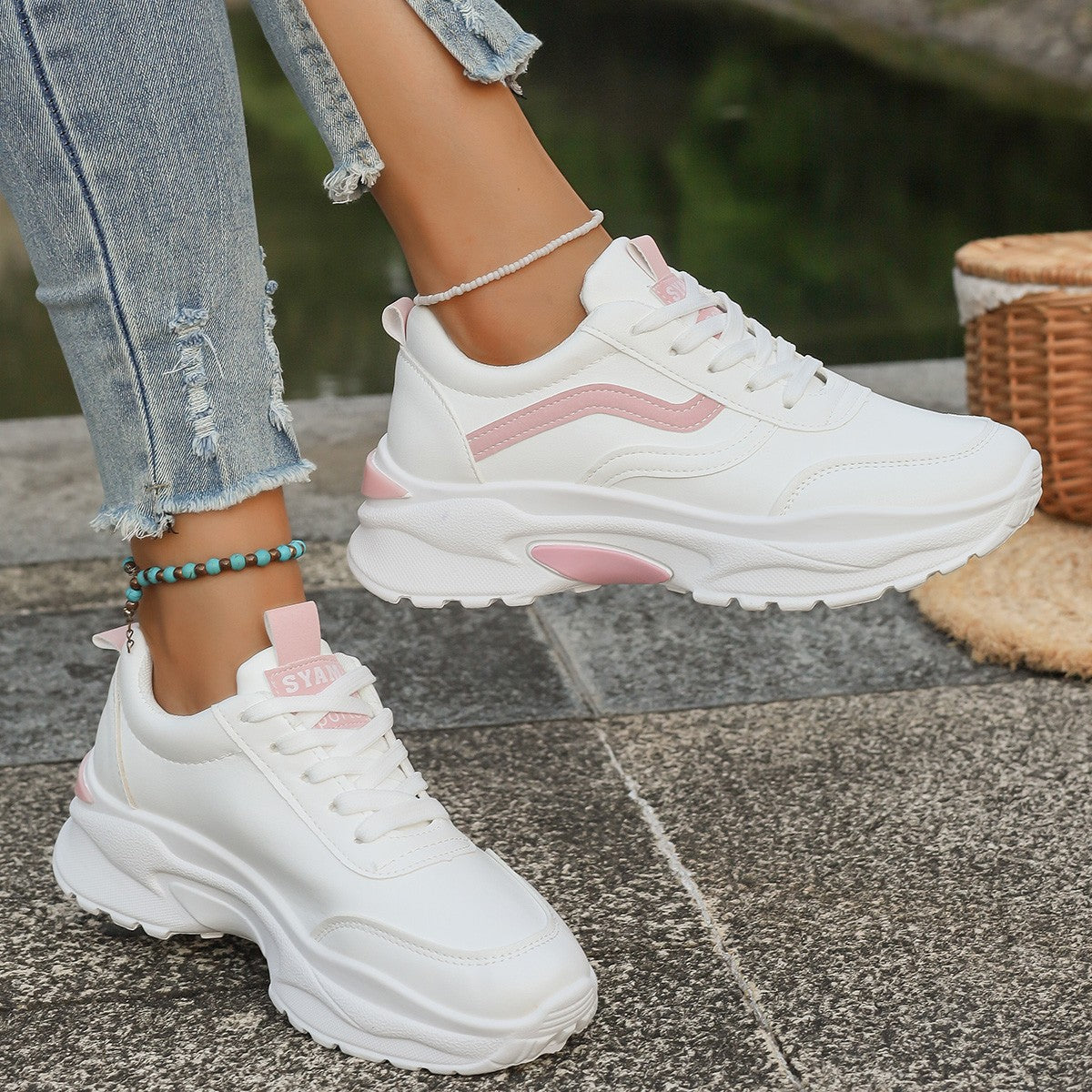 Damen Trendige Fitness-Sneaker mit gepolsterter Laufsohle R&B
