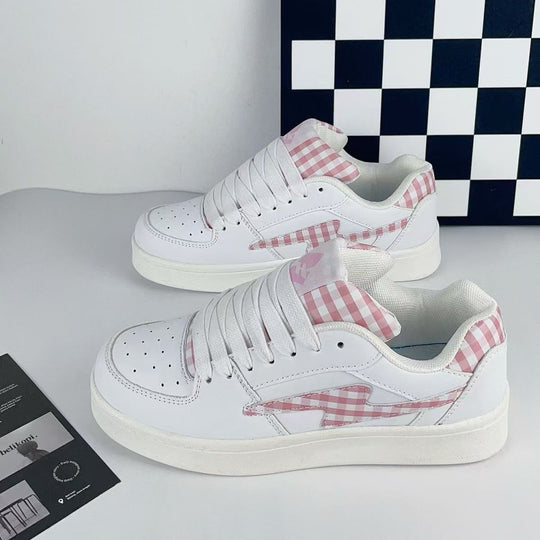 Damen Sneakers im modernen Karo-Design mit atmungsaktiven Materialien R&B