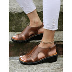 Damen Wedge-Sandalen mit atmungsaktiven Cut-Outs und verstellbarem Riemen R&B