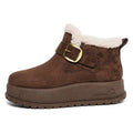 Damen Winterstiefel mit hochwertigem Fleece-Innenfutter und modischer Schnalle R&B