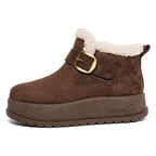 Damen Winterstiefel mit hochwertigem Fleece-Innenfutter und modischer Schnalle R&B