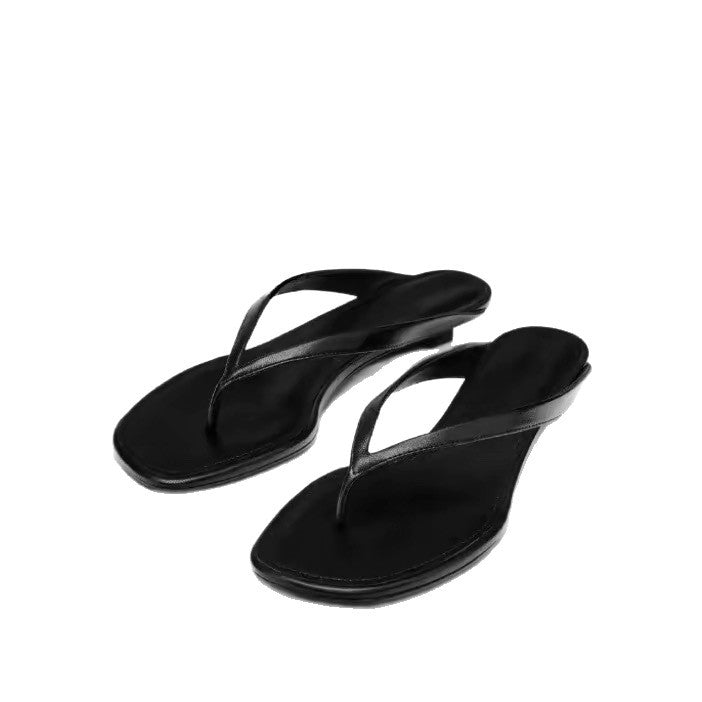 Damen elegante Zehentrenner-Sandalen mit minimalistischem Riemendesign R&B