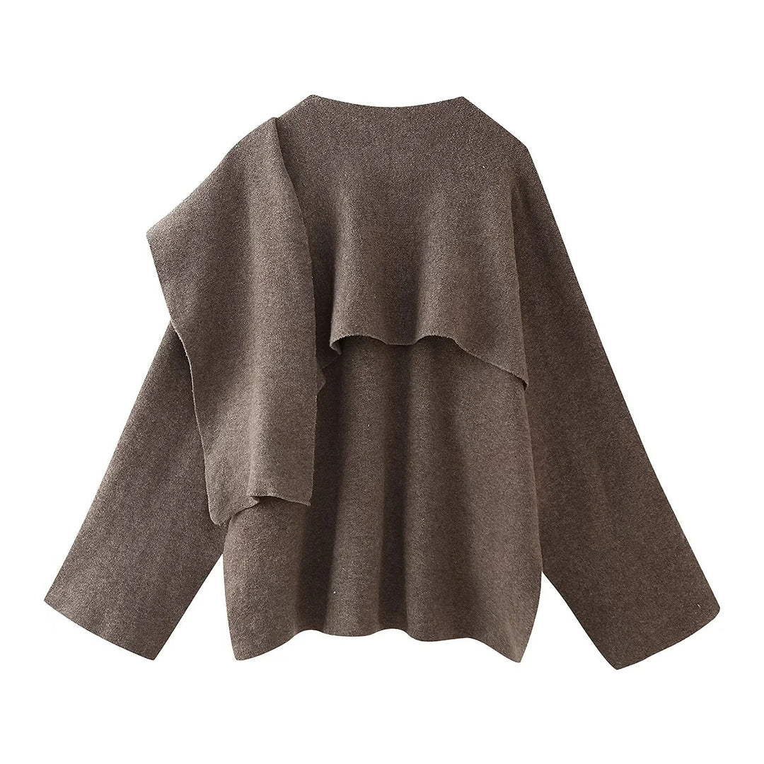 Damen modische Oversized-Jacke mit asymmetrischem Schnitt und schickem Stehkragen R&B