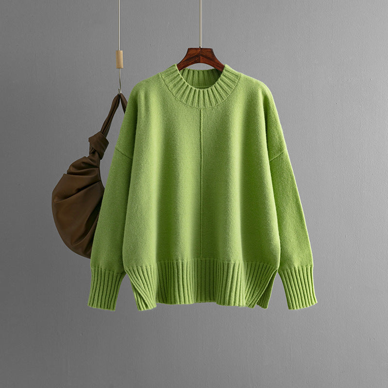Damen Oversized Strickpullover mit Rippenbund R&B