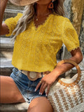 Damen Bluse mit Lochstickerei R&B