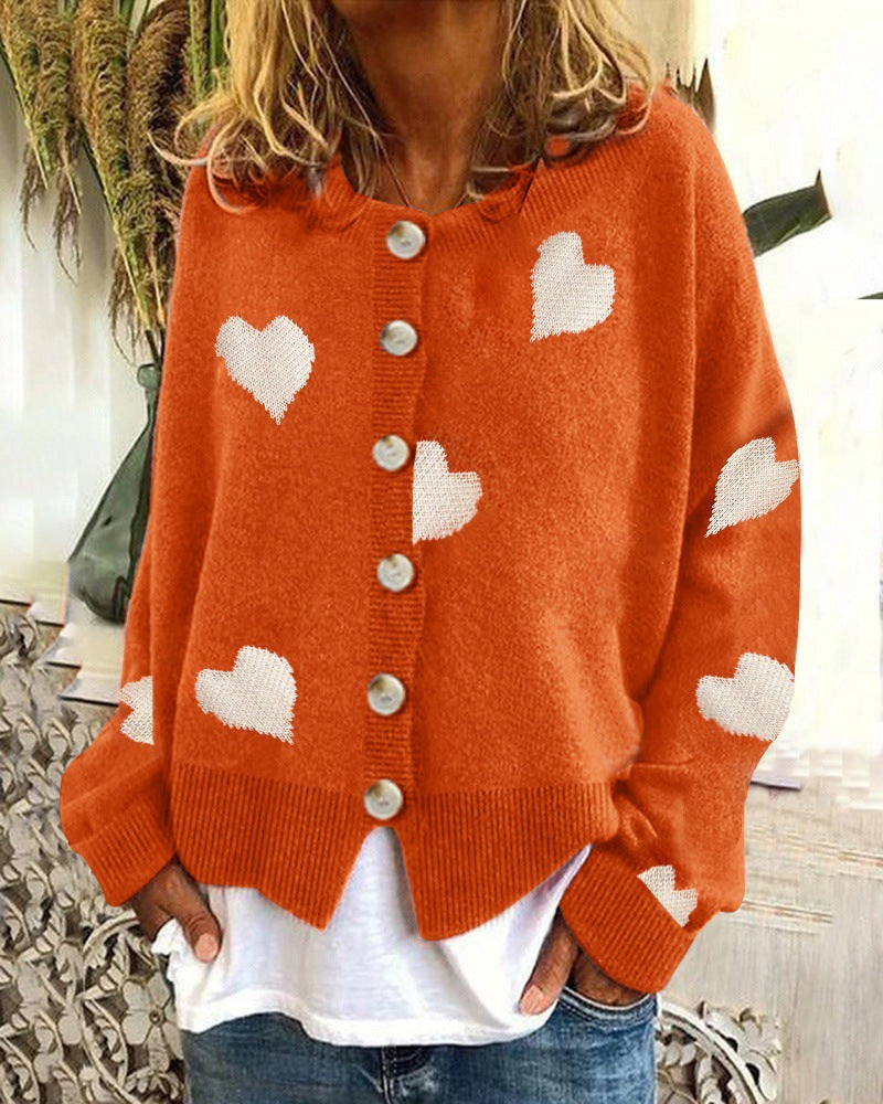 Damen Strickjacke mit Herzmotiv und modischem Schnitt R&B
