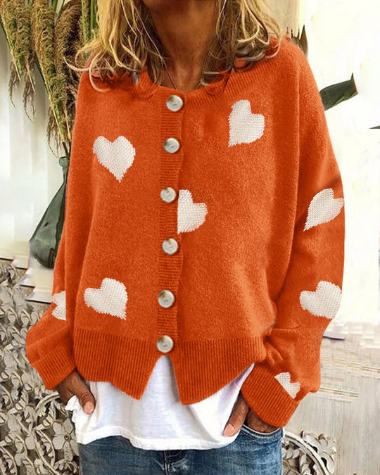Damen Strickjacke mit Herzmotiv und modischem Schnitt R&B