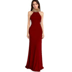 Damen Elegantes Maxikleid mit luxuriösem Kunstpelzkragen R&B