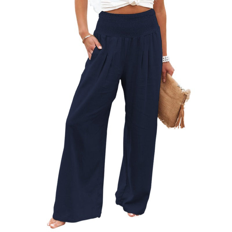 Damen weite Sommerhose mit elastischem Bund und komfortablem Schnitt R&B