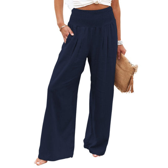 Damen weite Sommerhose mit elastischem Bund und komfortablem Schnitt R&B