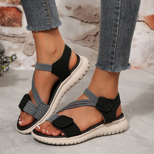 Damen Sportliche Sandalen mit verstellbaren Riemen und ergonomischem Fußbett R&B