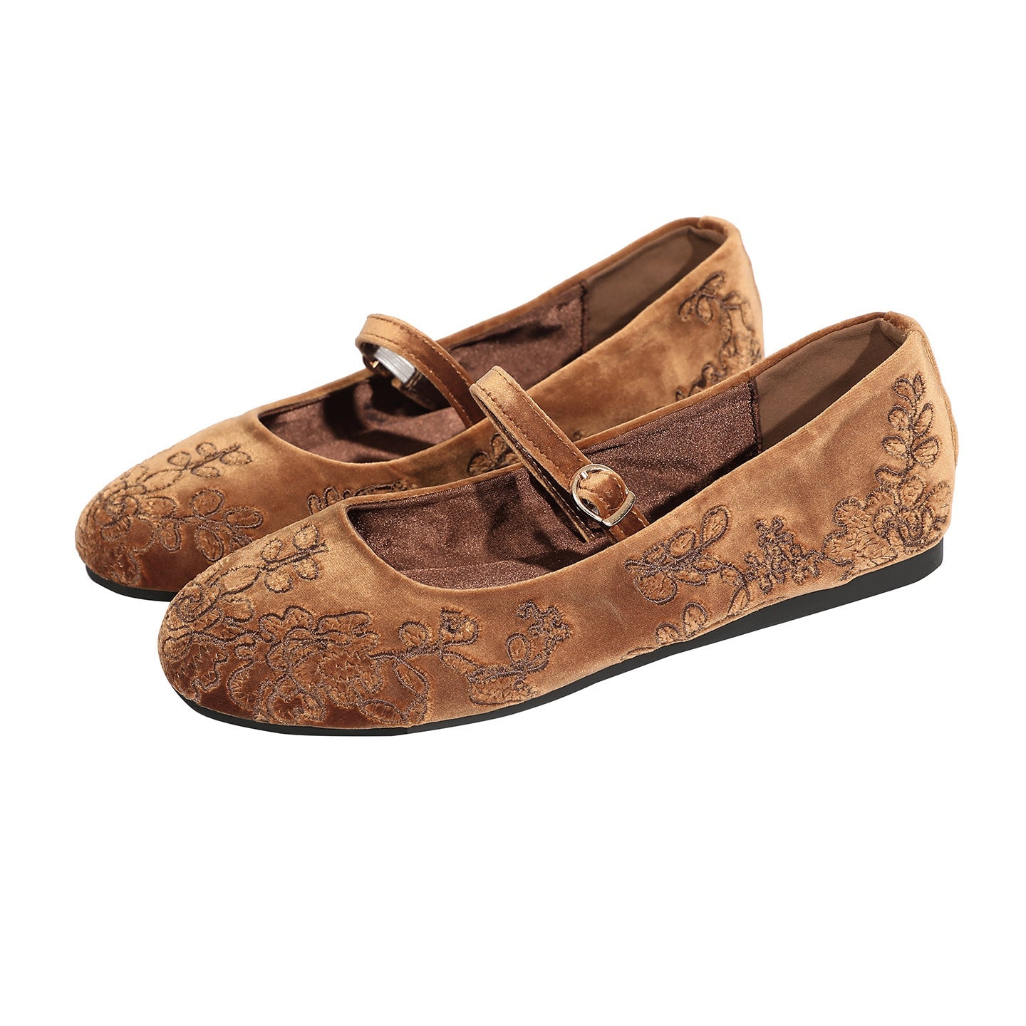 Damen Ballerinas mit dekorativem Blumenmuster und komfortablem Riemendesign R&B