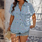 Damen Bluse mit buntem Herzmotiv R&B
