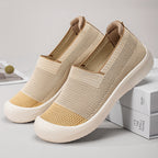 Damen Modische Slip-On Sneakers mit rutschfester und atmungsaktiver Strickoberfläche R&B