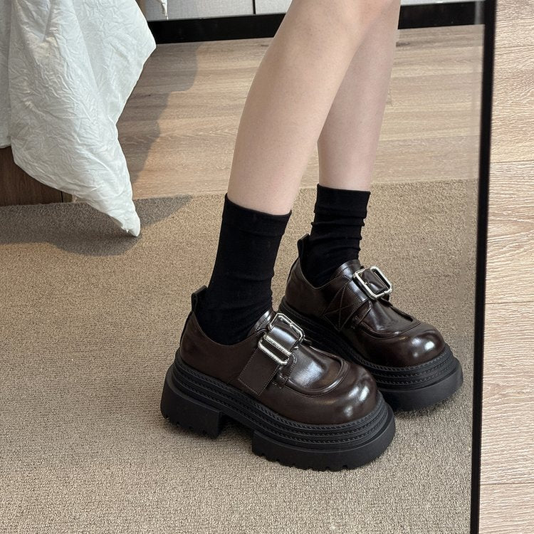 Damen chunky Schnürboots mit dekorativer Schnalle und robustem Sohlenprofil R&B