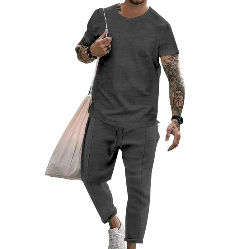 Herren sportliches Set aus hochwertiger Baumwolle mit funktionalem Design und atmungsaktiver Struktur R&B