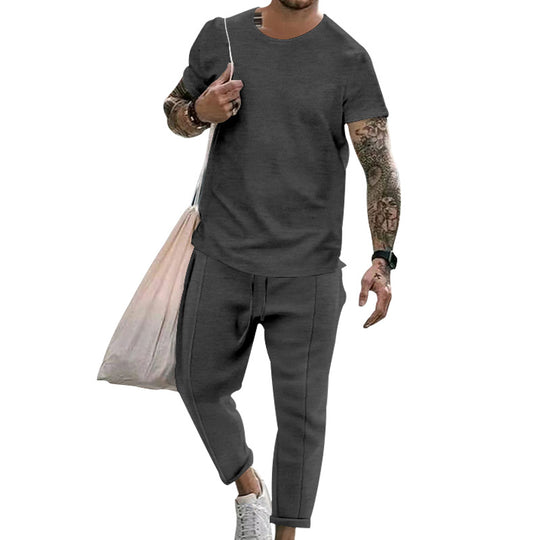 Herren sportliches Set aus hochwertiger Baumwolle mit funktionalem Design und atmungsaktiver Struktur R&B