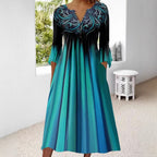 Damen Midikleid mit eleganter Bestickung und fließendem Schnitt R&B