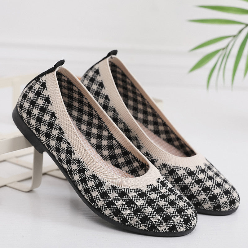 Damen Modische Ballerinas mit atmungsaktivem Strickoberteil R&B
