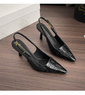 Damen Slingback-Pumps mit eleganter Schlangenlederstruktur R&B