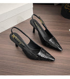 Damen Slingback-Pumps mit eleganter Schlangenlederstruktur R&B