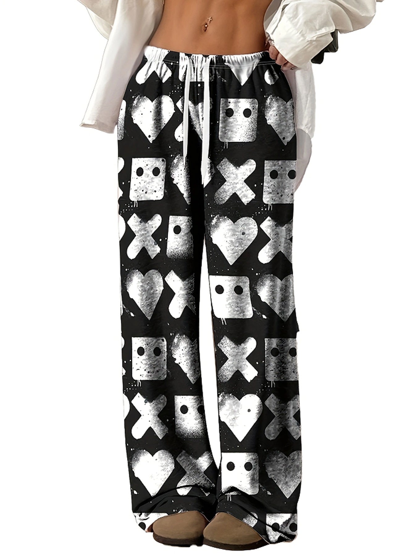 Damen Freizeithose mit einzigartigem Print und elastischem Bund R&B