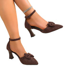 Damen elegante Slingback-Pumps mit zartem Schleifen-Detail R&B