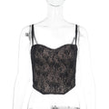 Damen Spitzen-Crop-Top mit verstellbaren Trägern R&B