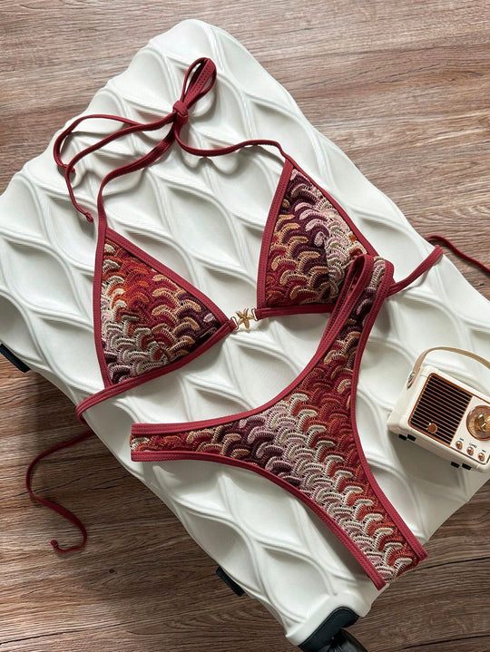 Damen Triangel-Bikini mit eleganter Rippstruktur R&B
