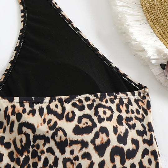 Damen Triangel-Bikini-Set mit edlem Wickeltuch und raffiniertem Animal-Print R&B