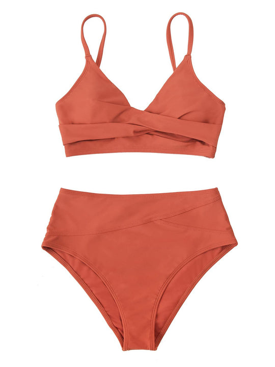 Damen Hochtailliertes Wickel-Bikini-Set R&B